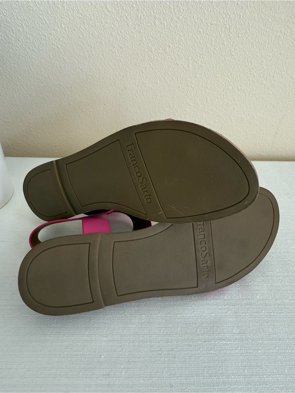 Franco Sarto Hot Pink Strap Leather Sandals - Picture 10 of 10